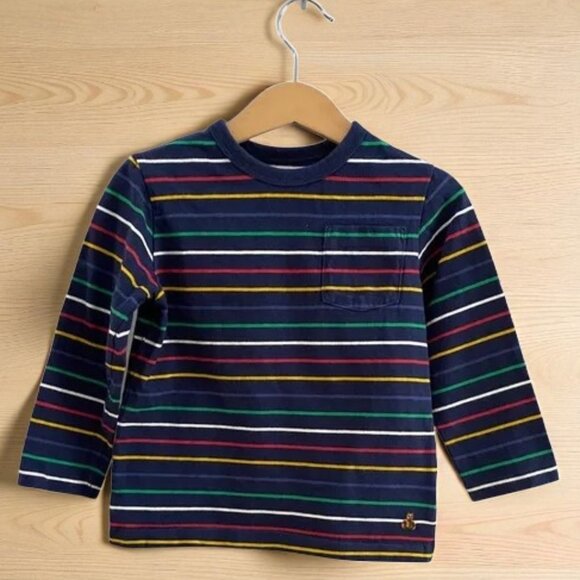 Baby Gap Multi-Colour Stripe Long Sleeve Pocket Brannan Bear T-Shirt size 3 - Picture 1 of 6